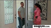 Babe With Huge Tits Massages And Blows a Customer 1